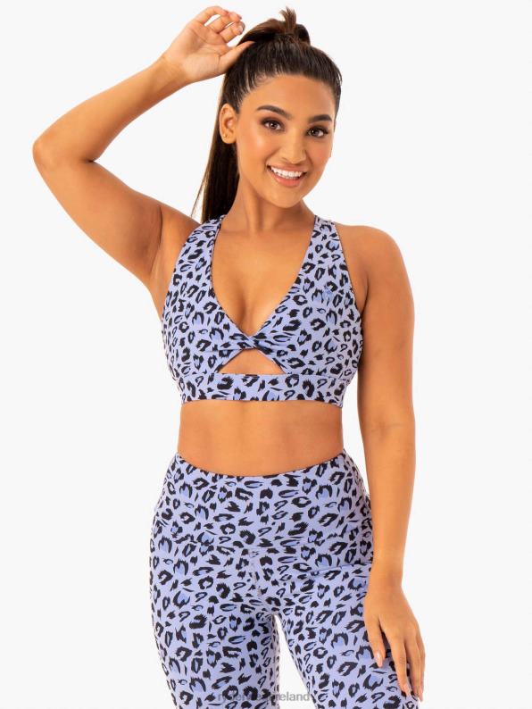 Ryderwear Adapt Twist Sports Bra Lavender Leopard Women Clothing 4Z2T421