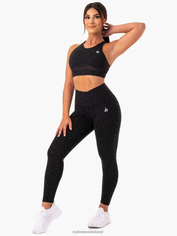 Ryderwear Amazon Mesh Sports Bra Black Leopard Women Clothing 4Z2T430