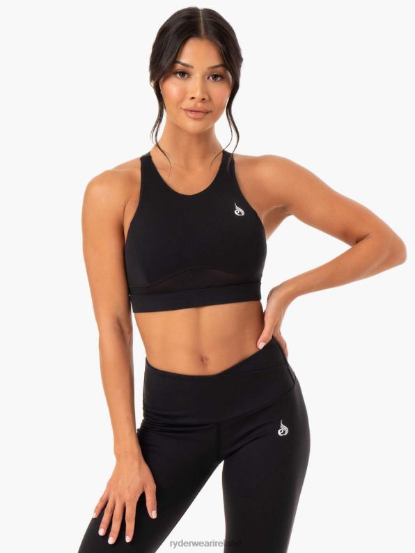 Ryderwear Amazon Mesh Sports Bra Black Women Clothing 4Z2T431