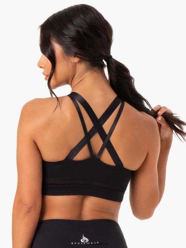 Ryderwear Amazon Mesh Sports Bra Black Women Clothing 4Z2T431