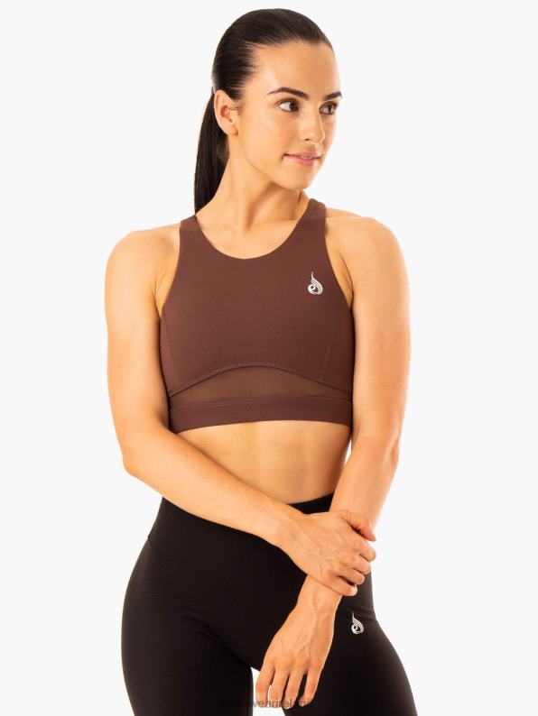 Ryderwear Amazon Mesh Sports Bra Chocolate Women Clothing 4Z2T358