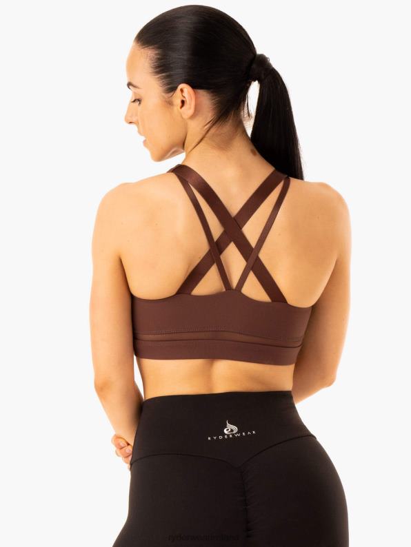 Ryderwear Amazon Mesh Sports Bra Chocolate Women Clothing 4Z2T358