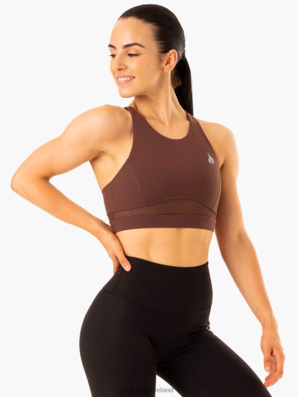 Ryderwear Amazon Mesh Sports Bra Chocolate Women Clothing 4Z2T358