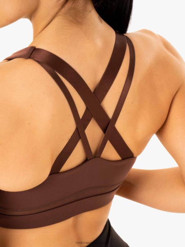 Ryderwear Amazon Mesh Sports Bra Chocolate Women Clothing 4Z2T358