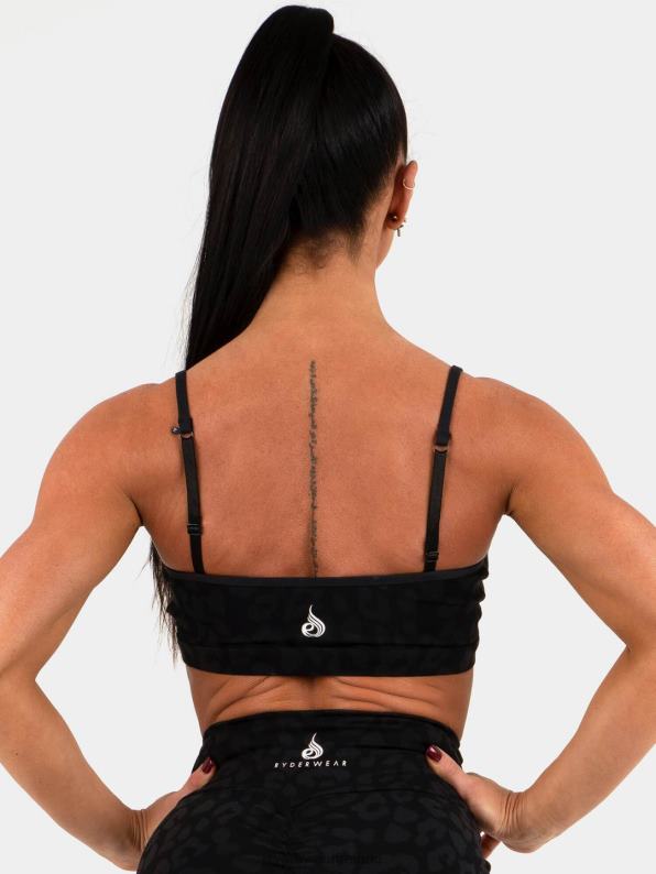 Ryderwear Animal Sports Bra Leopard Black Women Clothing 4Z2T512