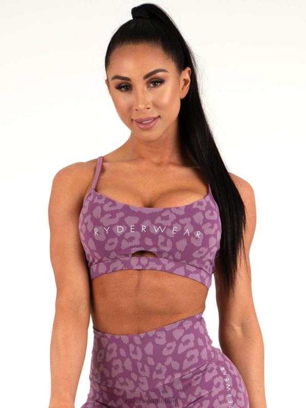 Ryderwear Animal Sports Bra Leopard Purple Women Clothing 4Z2T510