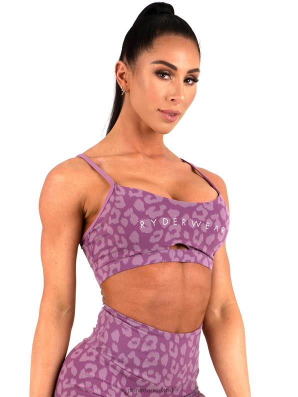 Ryderwear Animal Sports Bra Leopard Purple Women Clothing 4Z2T510