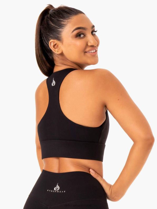 Ryderwear Base Racer Back Sports Bra Black Women Clothing 4Z2T415