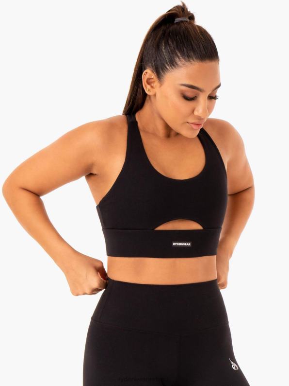 Ryderwear Base Racer Back Sports Bra Black Women Clothing 4Z2T415
