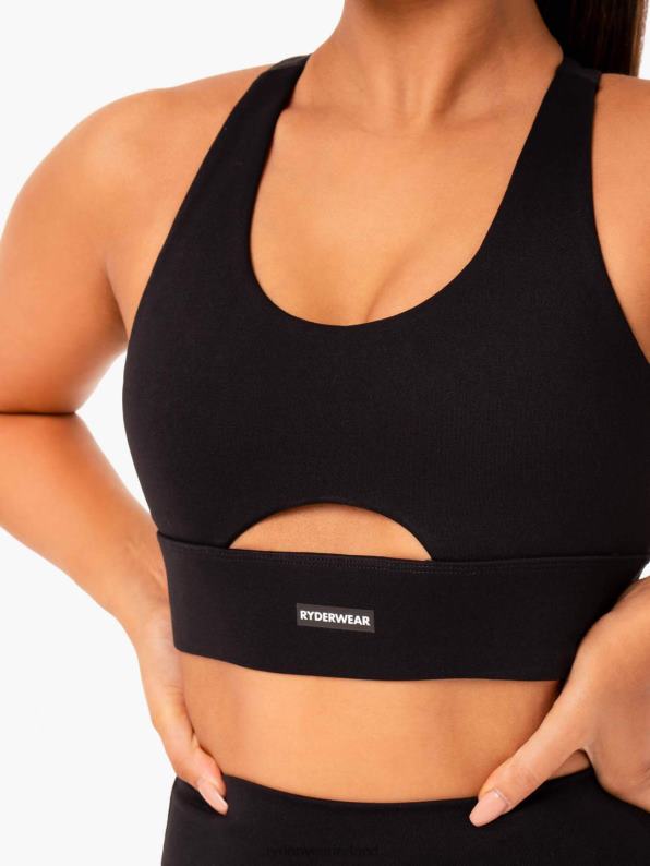 Ryderwear Base Racer Back Sports Bra Black Women Clothing 4Z2T415