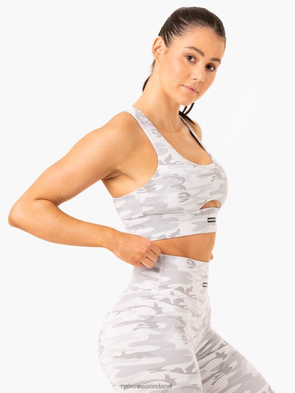 Ryderwear Base Racer Back Sports Bra Grey Camo Women Clothing 4Z2T276