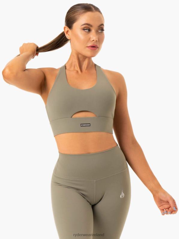 Ryderwear Base Racer Back Sports Bra Khaki Women Clothing 4Z2T416