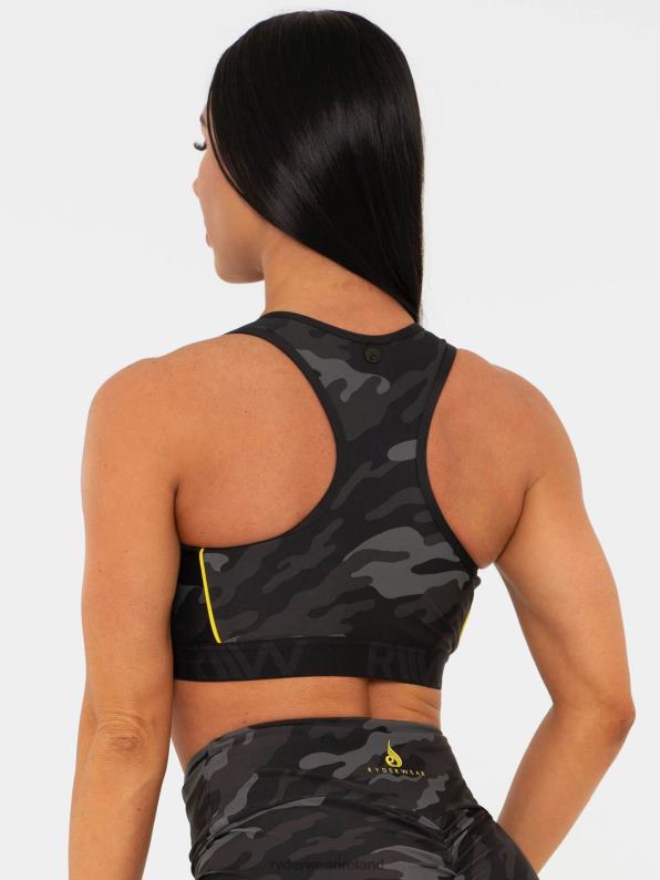 Ryderwear Bfcamo Zip Up Sports Bra Camo Women Clothing 4Z2T506