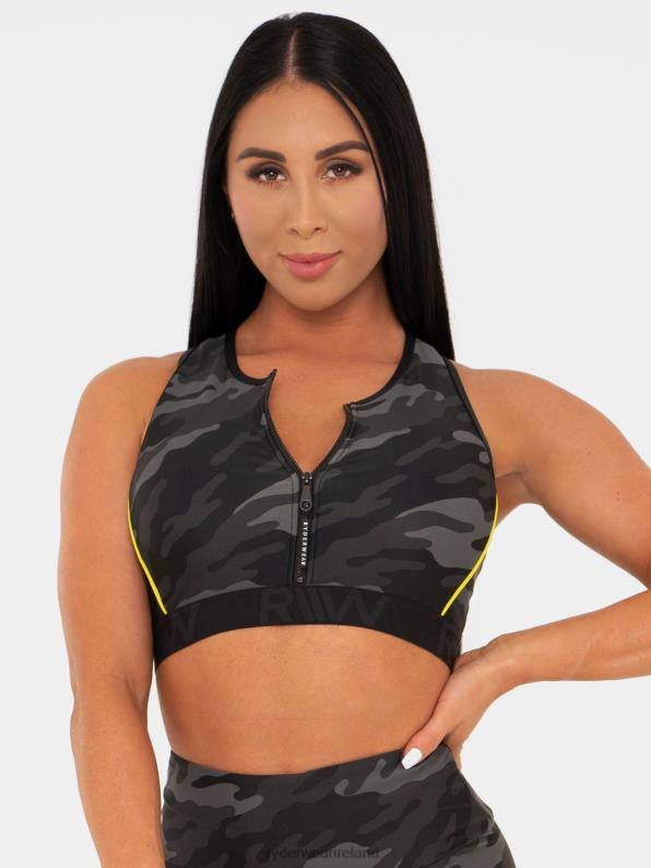 Ryderwear Bfcamo Zip Up Sports Bra Camo Women Clothing 4Z2T506