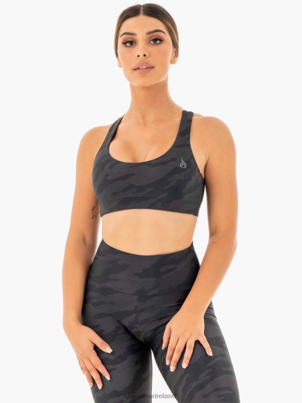 Ryderwear Camo Sports Bra Black Camo Women Clothing 4Z2T445