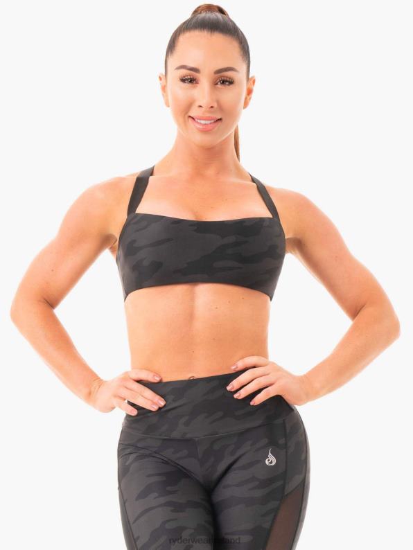 Ryderwear Camo Sports Bra Black Camo Women Clothing 4Z2T466
