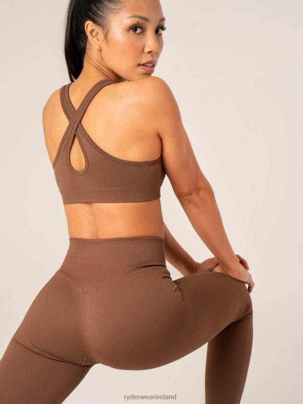 Ryderwear Circuit Rib Seamless Sports Bra Chocolate Women Clothing 4Z2T271