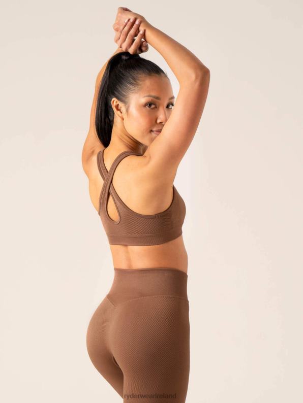 Ryderwear Circuit Rib Seamless Sports Bra Chocolate Women Clothing 4Z2T271