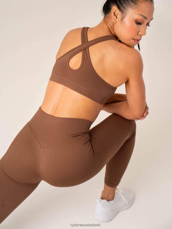 Ryderwear Circuit Rib Seamless Sports Bra Chocolate Women Clothing 4Z2T271
