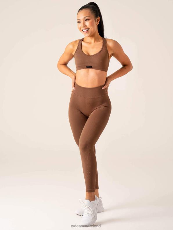 Ryderwear Circuit Rib Seamless Sports Bra Chocolate Women Clothing 4Z2T271