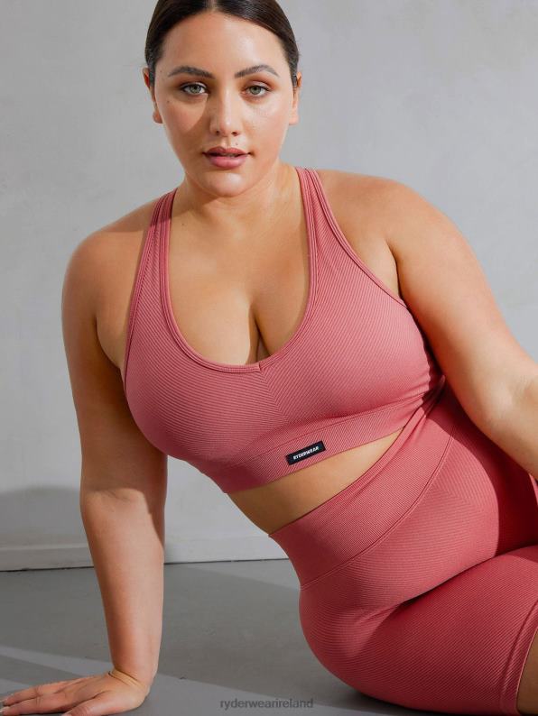 Ryderwear Circuit Rib Seamless Sports Bra Dusty Red Women Clothing 4Z2T269