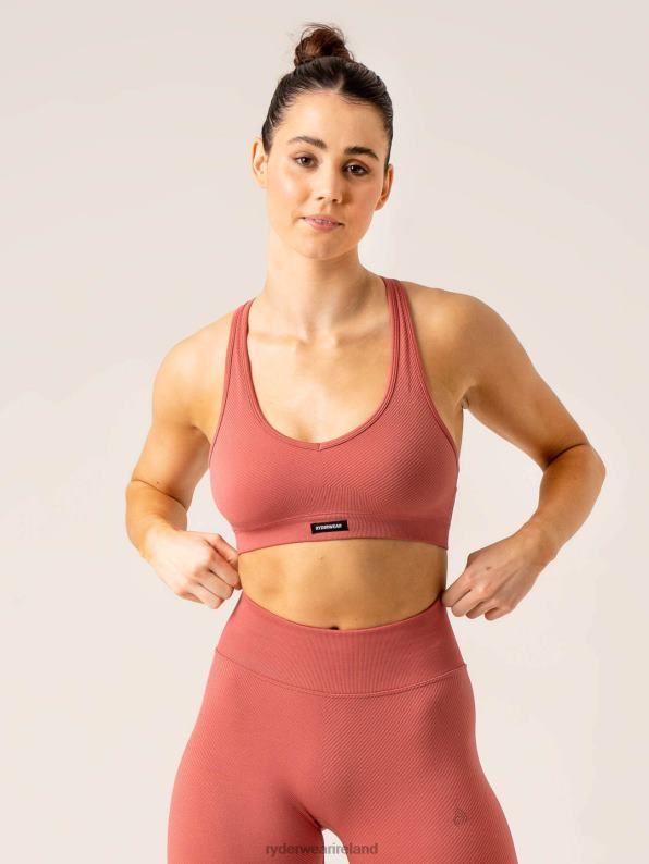 Ryderwear Circuit Rib Seamless Sports Bra Dusty Red Women Clothing 4Z2T269