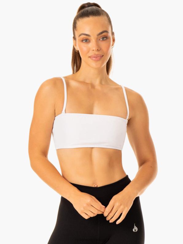 Ryderwear Convertible Bandeau Sports Bra White Women Clothing 4Z2T329