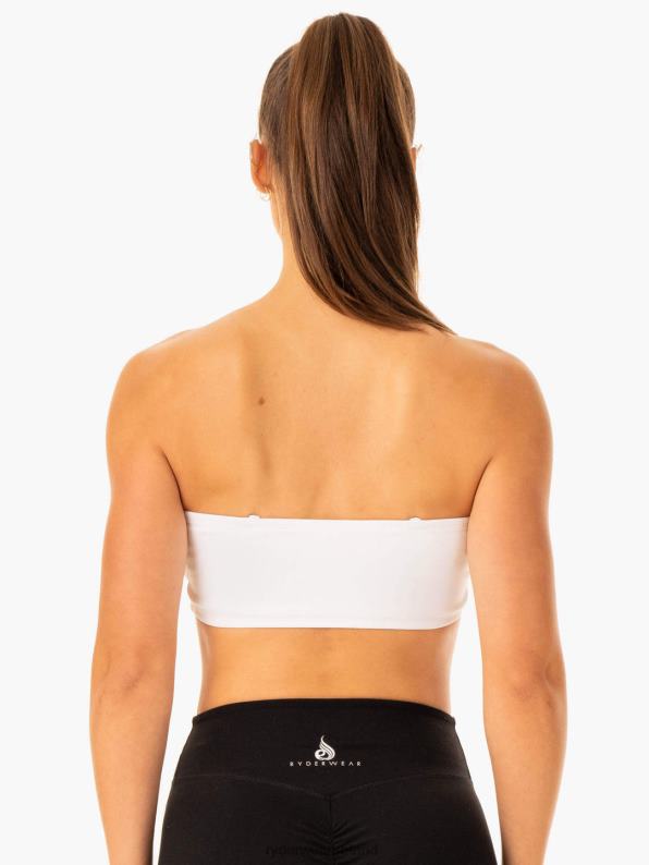 Ryderwear Convertible Bandeau Sports Bra White Women Clothing 4Z2T329