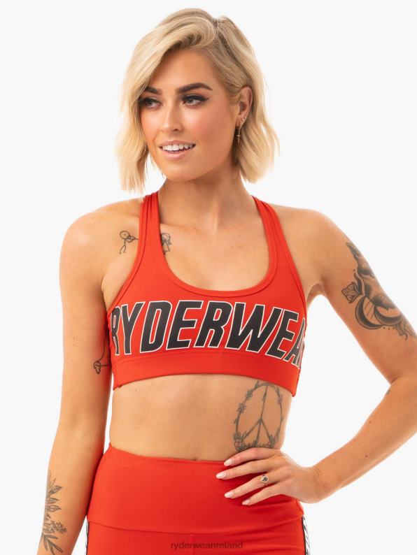 Ryderwear Courtside Sports Bra Orange Red Women Clothing 4Z2T502