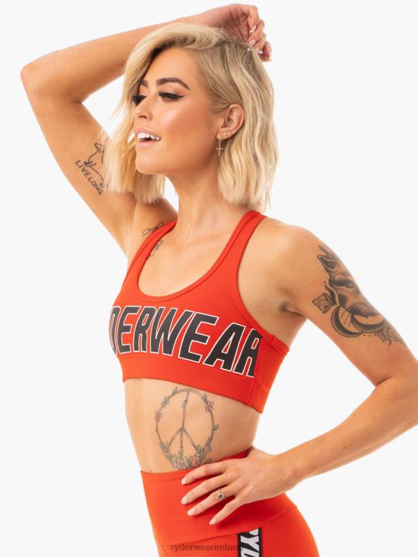 Ryderwear Courtside Sports Bra Orange Red Women Clothing 4Z2T502