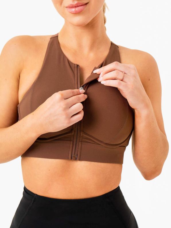 Ryderwear Critical High Impact Sports Bra Chocolate Women Clothing 4Z2T298