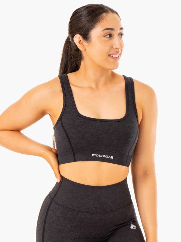Ryderwear Enhance Seamless Sports Bra Black Women Clothing 4Z2T338