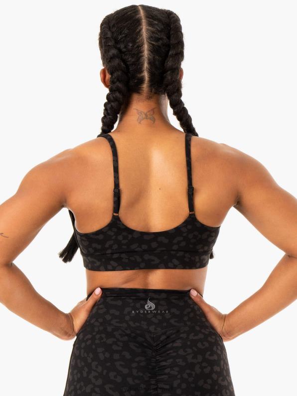 Ryderwear Evolution Sports Bra Black Leopard Women Clothing 4Z2T352