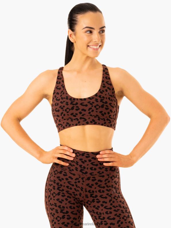 Ryderwear Evolution Sports Bra Chocolate Leopard Women Clothing 4Z2T351