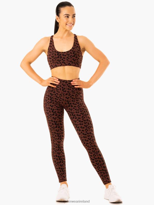 Ryderwear Evolution Sports Bra Chocolate Leopard Women Clothing 4Z2T351