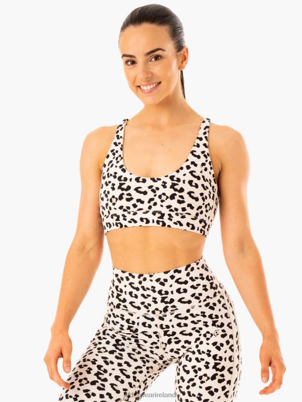Ryderwear Evolution Sports Bra Ivory Leopard Women Clothing 4Z2T350