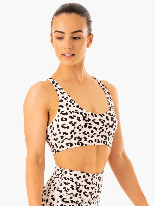 Ryderwear Evolution Sports Bra Ivory Leopard Women Clothing 4Z2T350
