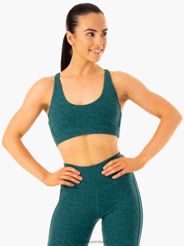 Ryderwear Evolution Sports Bra Teal Leopard Women Clothing 4Z2T349