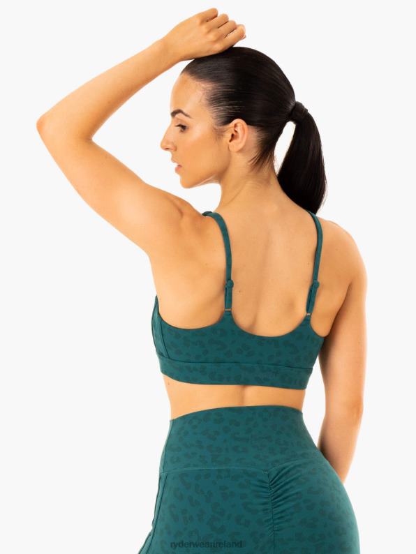 Ryderwear Evolution Sports Bra Teal Leopard Women Clothing 4Z2T349
