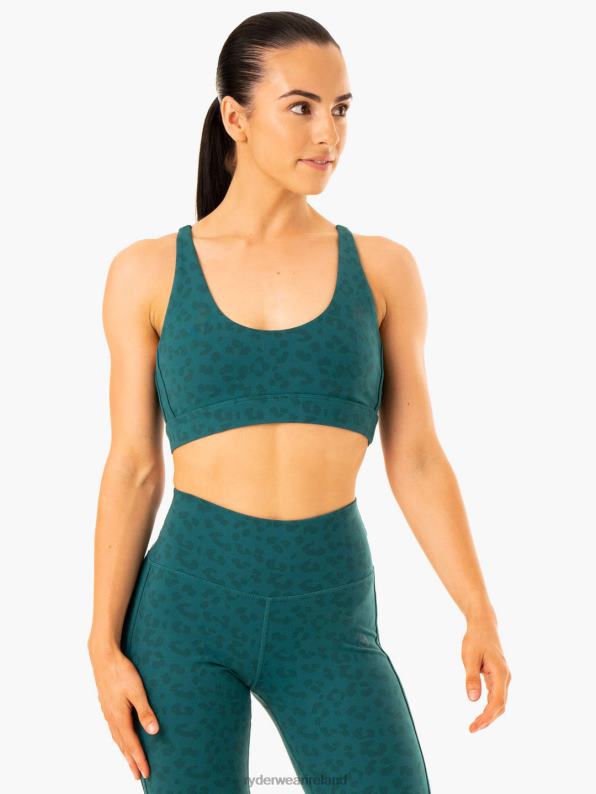 Ryderwear Evolution Sports Bra Teal Leopard Women Clothing 4Z2T349