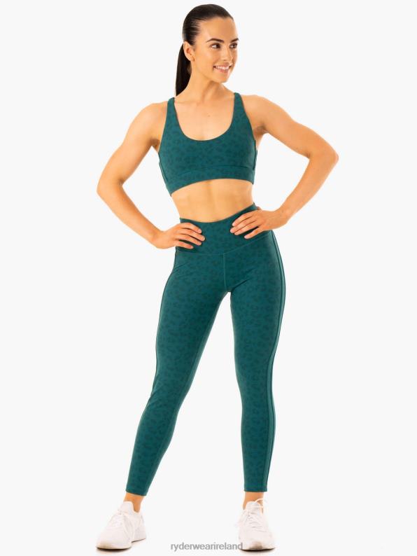 Ryderwear Evolution Sports Bra Teal Leopard Women Clothing 4Z2T349