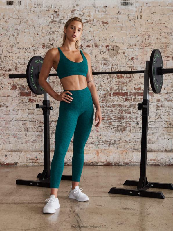 Ryderwear Evolution Sports Bra Teal Leopard Women Clothing 4Z2T349