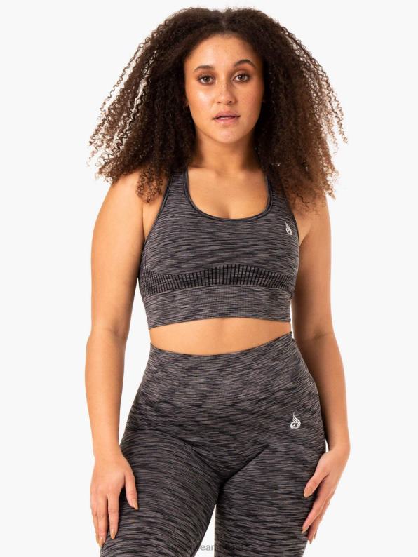 Ryderwear Evolve Seamless Longline Sports Bra Black Women Clothing 4Z2T396