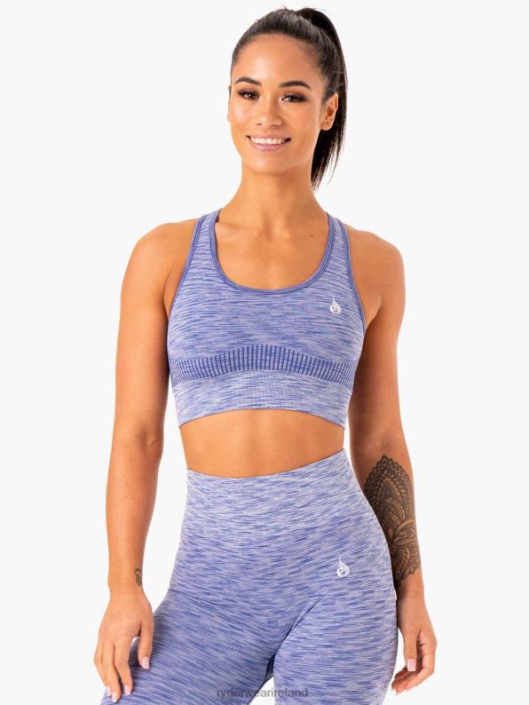 Ryderwear Evolve Seamless Longline Sports Bra Blue Women Clothing 4Z2T394