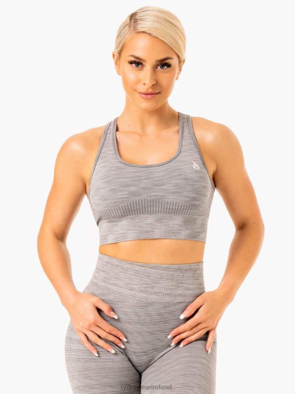 Ryderwear Evolve Seamless Longline Sports Bra Grey Women Clothing 4Z2T395