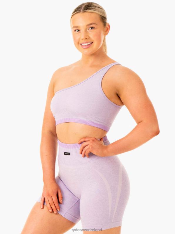 Ryderwear Excel Seamless One Shoulder Sports Bra Lavender Marl Women Clothing 4Z2T320