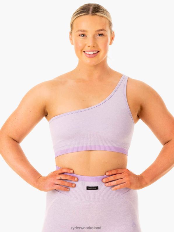 Ryderwear Excel Seamless One Shoulder Sports Bra Lavender Marl Women Clothing 4Z2T320