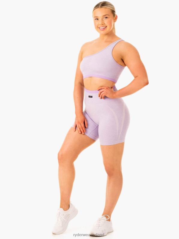 Ryderwear Excel Seamless One Shoulder Sports Bra Lavender Marl Women Clothing 4Z2T320