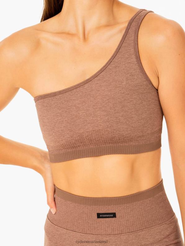 Ryderwear Excel Seamless One Shoulder Sports Bra Mocha Marl Women Clothing 4Z2T319