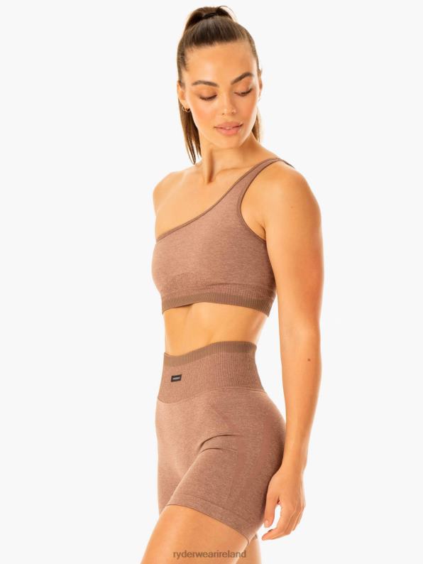 Ryderwear Excel Seamless One Shoulder Sports Bra Mocha Marl Women Clothing 4Z2T319